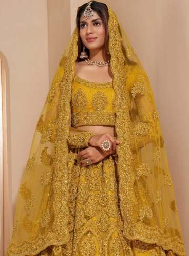 New Collection Yellow Embroidery Lehenga Choli