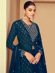 New Embroidery Sequin Work Anarkali Suit 