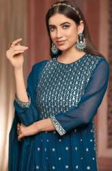 New Georgette Embroidery Readymade Suit
