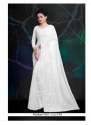 Floral Embroidered Georgette White Saree thumb 1