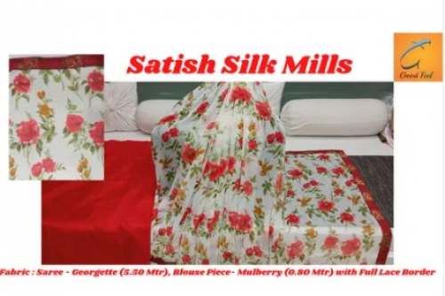 Floral Printed Georgette Saree