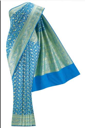 Designer Blue Blended Banarasi Saree by Nalli Silk Sarees