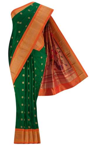 Paithani Silk Saree with Zari Butta  by Nalli Silk Sarees