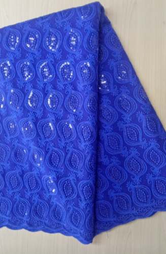 New Arrival Blue Sequence Work Fabric by HR Fabrics