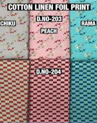 Buy Cotton Linen Foil Print Fabric