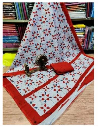 Printed Cotton Mulmul Saree