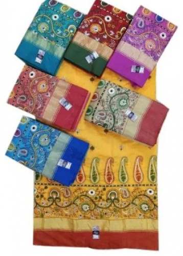 Elegant Embroidered Cotton Saree in Varanasi  by C Creation