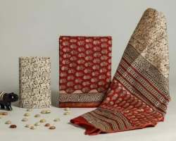 Block Printed Chanderi Dress Material 
