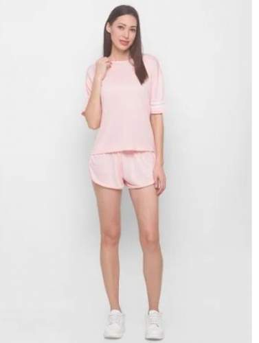 Plain Pink Night Suit for Girls 