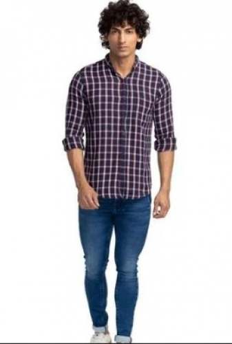 Regular Fit Mens Checks Shirt from Mumbai  by Nick and Jess