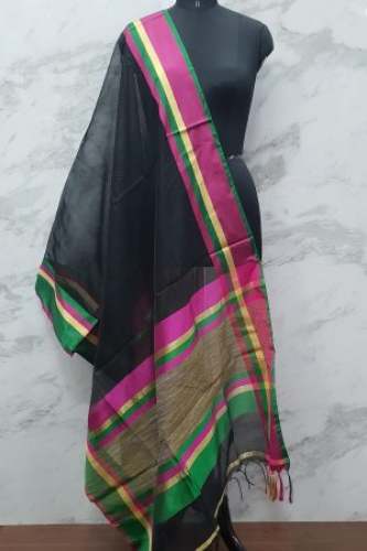 Fancy Black chanderi Duppata by Purvi