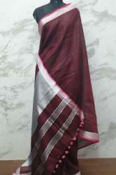 Fancy Brown Linen saree