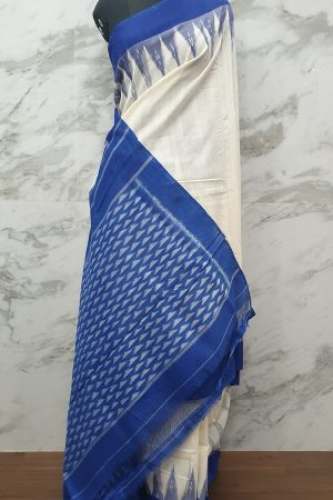 fancy Plain ikkat Cotton saree