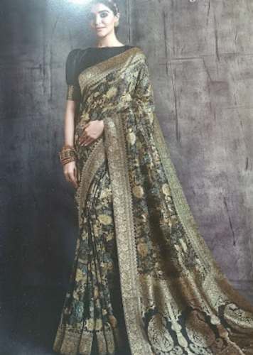 Black Designer Banarasi Silk Saree For Women by Verma Saree Centre