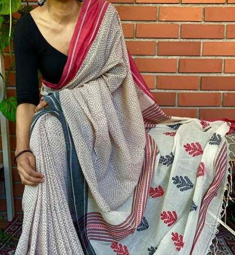 Cotton Handloom Saree For Women by Sumi Sarees