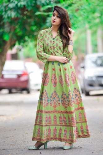Ladies Cotton Muglai Gown at Rs.780/Piece in hyderabad offer by Fashion  Trends