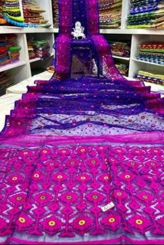Hand Woven Jamdani Cotton Saree by Ladies Fashion Hub