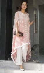 Indo Western Cape Style Peach Kurti by Foria