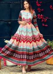 Multi color Ghera Gown Kurti by Foria