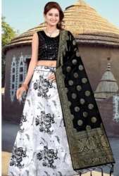 Ladies Black White Lehenga Choli