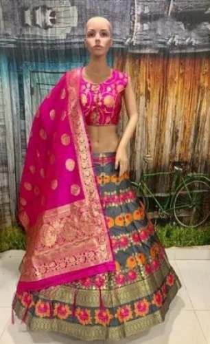 Ladies Semi Stitched Lehenga Choli by Shree Umiya Fashion