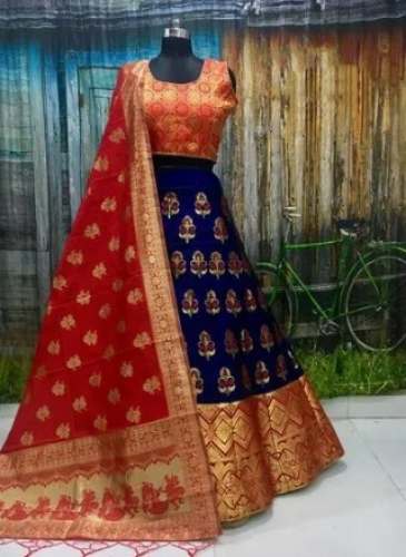 Ladies Semi Stitched Weaving Lehenga Choli