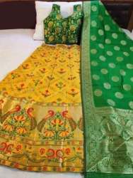 Ladies Yellow Stitched Lehenga Choli