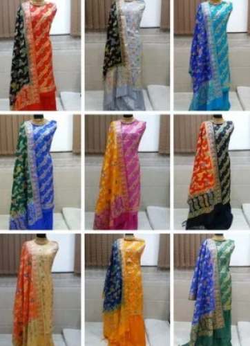 Handloom Semi Katan Banarasi Silk Suit  by Binkaree