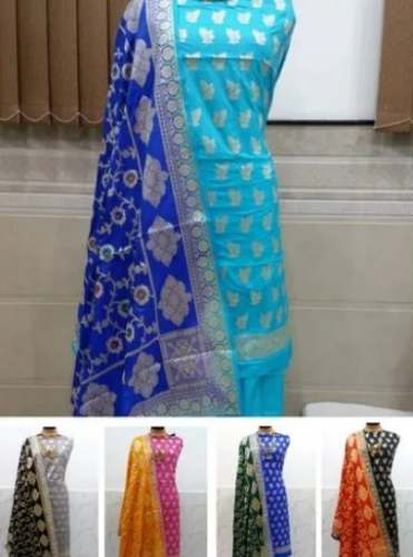 Wedding Wear Banarasi Silk Dress Material  by Binkaree