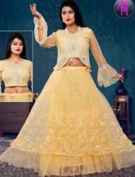 Designer Yellow Lehenga With Shrug on Blouse 