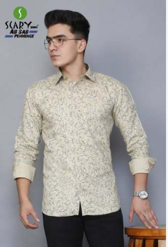 Flora Print Mens Office Wear Shirt  by Scary