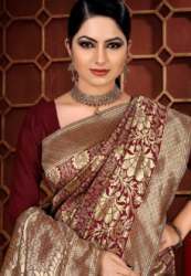 Brown Banarasi Art Silk Saree from Kolkata 