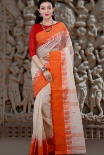 Elegant Tant Cotton Handloom Saree by Midaz Fashion