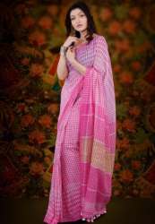 Pretty Pink Cotton Silk Saree from Midaz fashion