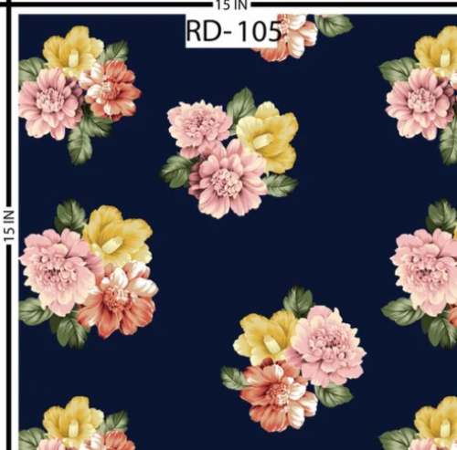 Floral Digital Printed Muslin Fabric by Shivaay Poly Fab