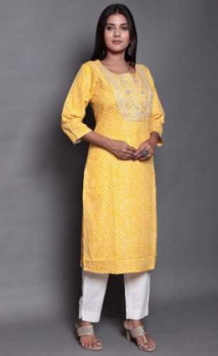 Fancy Yellow Kurti With Pant Set  by Jakira Export International