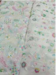 white Dyeable Embroidered Pure Georgette Fabric 