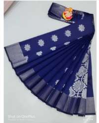 Trending Silver Fancy silk cotton sarees
