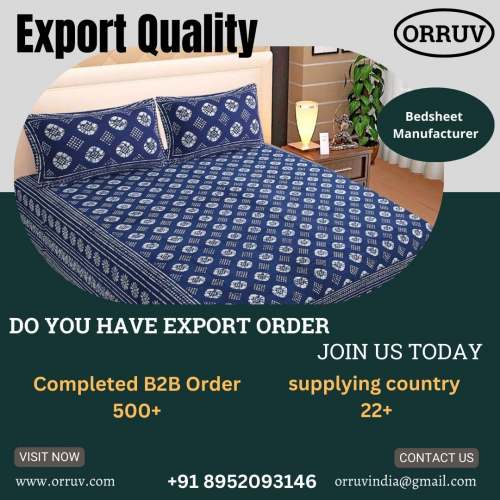Custom Embroidered Cotton Bedsheets – Export Quality Fabrics