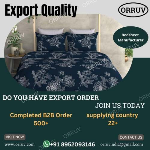 Double Bed Dabu Printed Bedsheet 90x108