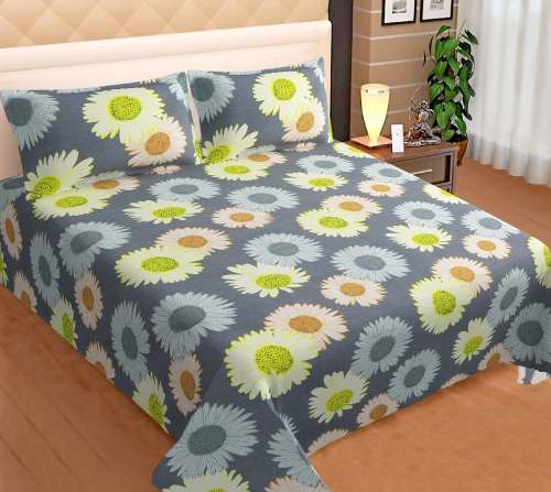 Double Bed Printed Bedsheet 100x90 Floral