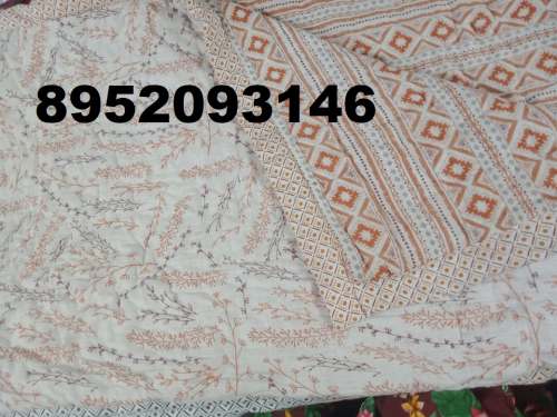 Jaipuri Printed Rajai Cotton Blanket 90x100 by Orruv India Pvt Ltd 