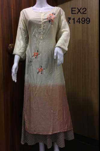 Elegant Embroidered Long Kurti by Pooja Kurtis