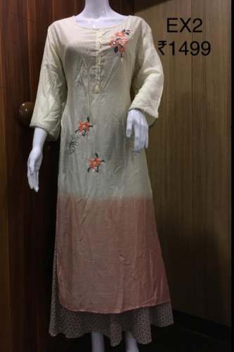 Elegant Embroidered Long Kurti by Pooja Kurtis by Pooja Kurtis