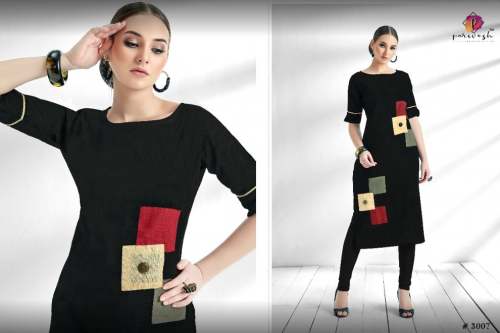 Formal Wear Black Straight Kurti