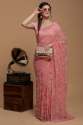 Designer Pink Organza Embroidered Saree