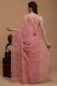 Designer Pink Organza Embroidered Saree thumb 1