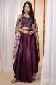 Indo Western Georgette Crop Top Lehenga with Shrug thumb 1