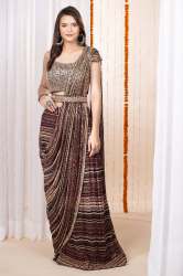 Maroon Ready to Wear Saree by Surya Saree