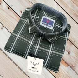 Green Big Checks Cotton Shirt At Wholesale Rate
